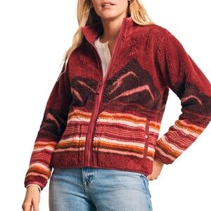 Faherty Women's High Pile Fleece Mountain Sunrise Jacket  Western Sunrise Small